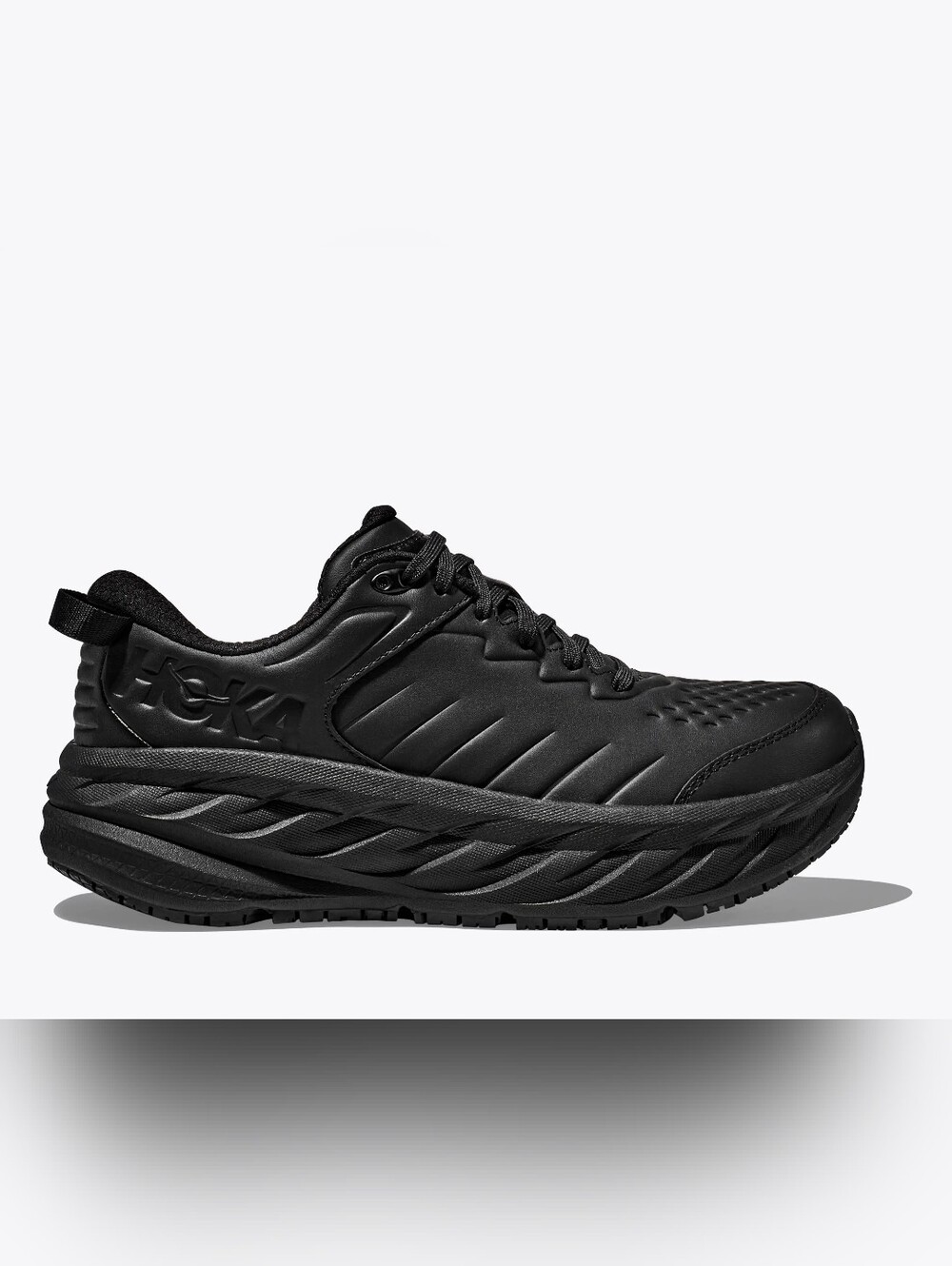 Hoka One One Bondi SR Cushioned Leather Slip Resistant Shoe